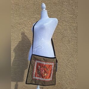 Floral Embroidered Crossbody Bag